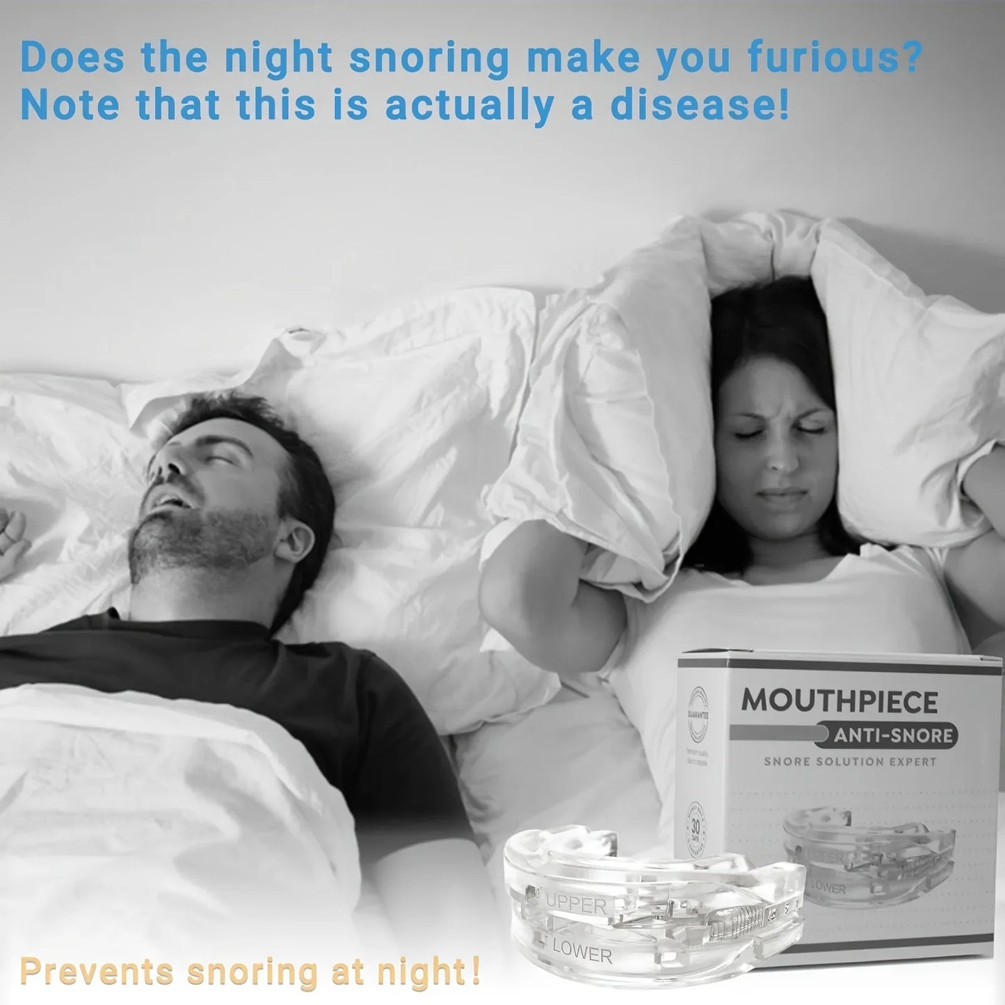 Anti-Snoring Mouthguard|Improves Sleep Teeth Bruxism Sleep and Apnea Snoring Device Stops Snoring