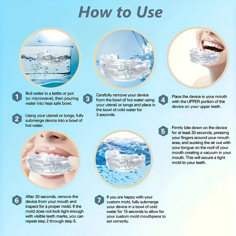 Anti-Snoring Mouthguard|Improves Sleep Teeth Bruxism Sleep and Apnea Snoring Device Stops Snoring